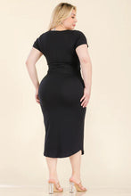 Load image into Gallery viewer, Plus Size Split Neck Bodycon Midi Dress
