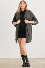 Load image into Gallery viewer, Plus Charcoal Knit Open Front Cardigan
