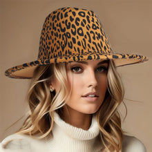 Load image into Gallery viewer, Brown Leopard Print Fedora
