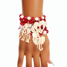 Load image into Gallery viewer, Mixed Red White Elephant Bracelets
