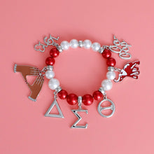 Load image into Gallery viewer, Red White Pearl Delta Bracelet

