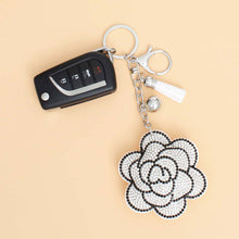 Load image into Gallery viewer, White Flower Keychain Clip

