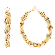 Load image into Gallery viewer, Hoop 14K Gold Medium Twisted Earrings for Women
