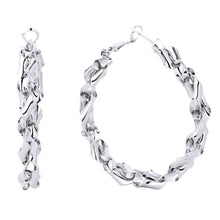 Load image into Gallery viewer, Hoop 14k White Gold Medium Twisted Earrings for Women
