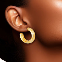 Load image into Gallery viewer, Hoop 14K Gold Small Solid Metal Earrings for Women
