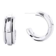 Load image into Gallery viewer, Hoop White Gold Small Solid Metal Earrings Women
