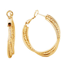 Load image into Gallery viewer, Hoop 14K Gold Small Diamond-Cut Earrings for Women
