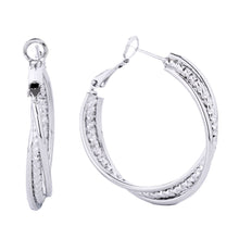 Load image into Gallery viewer, Hoop White Gold Small Diamond-Cut Earrings Women

