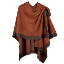 Load image into Gallery viewer, Ruana Shawl Poly Bronze Shoulder Wrap for Women
