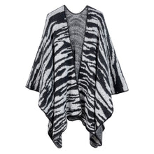 Load image into Gallery viewer, Kimono Cardigan Poly Black Zebra Knit for Women
