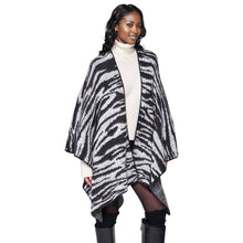 Load image into Gallery viewer, Kimono Cardigan Poly Black Zebra Knit for Women
