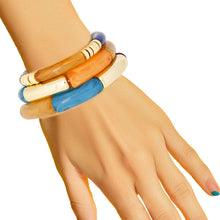 Load image into Gallery viewer, Dark Multi Tube Stretch Bangles
