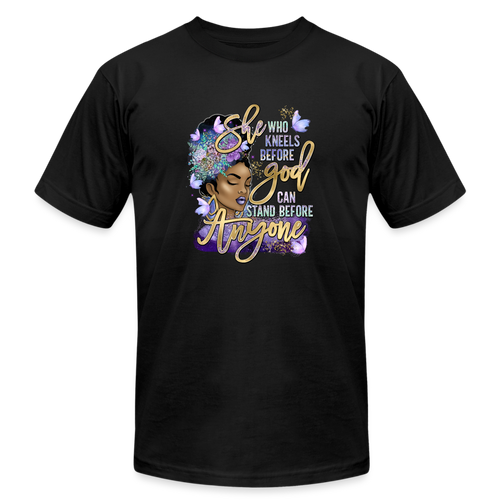 She Who Kneels Before God Unisex Jersey T-Shirt - black