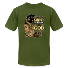 Load image into Gallery viewer, Even In The Midst Of The Storm Unisex Jersey T-Shirt - olive
