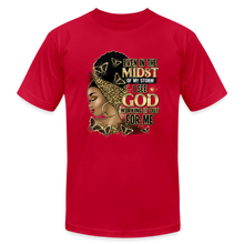 Load image into Gallery viewer, Even In The Midst Of The Storm Unisex Jersey T-Shirt - red
